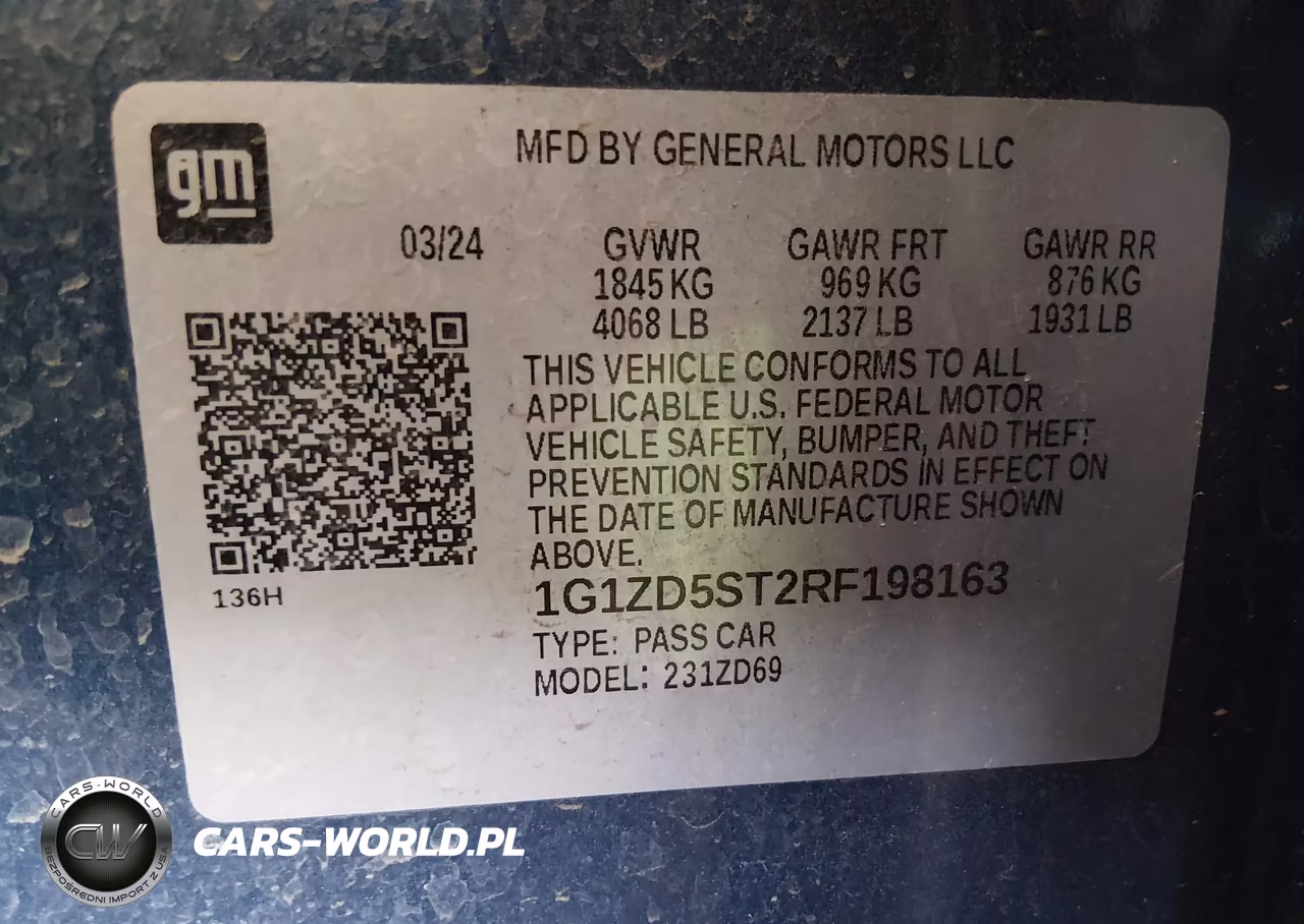2024 Chevrolet Malibu Fwd 1Lt VIN:1G1ZD5ST2RF198163 - 9