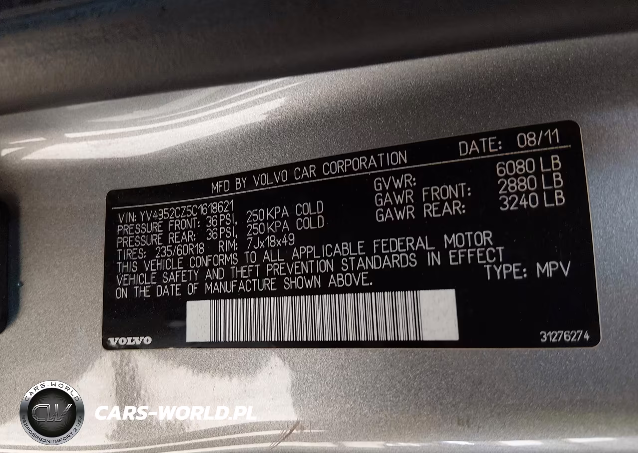 2012 Volvo Xc90 3.2-3.2 Platinum-3.2 Premier Plus VIN:YV4952CZ5C1618621 - 9