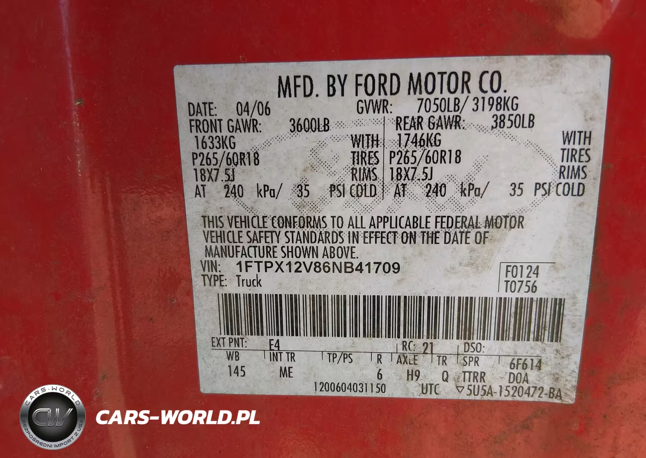 2006 Ford F-150 Lariat-Xl-Xlt VIN:1FTPX12V86NB41709 - 9