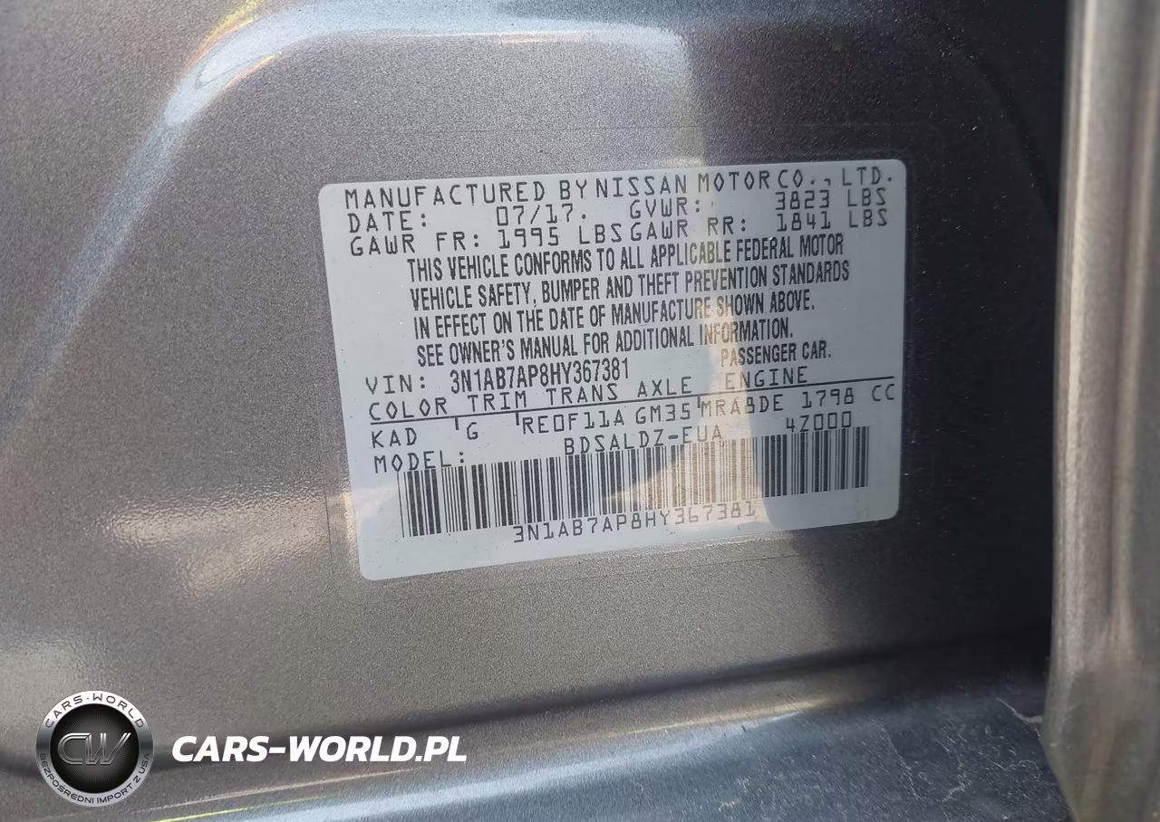 2017 Nissan Sentra Sv VIN:3N1AB7AP8HY367381 - 9
