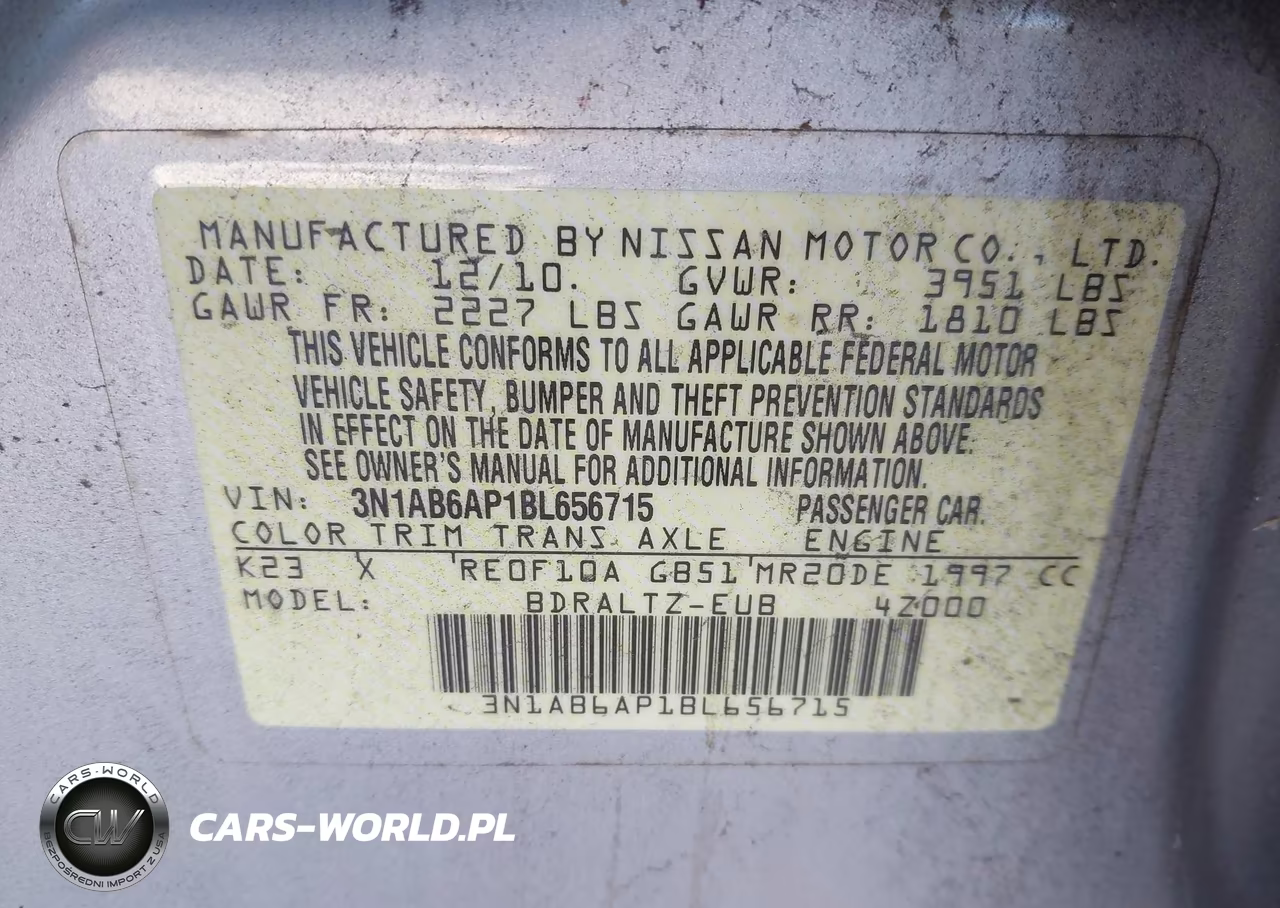 2011 Nissan Sentra 2.0Sr VIN:3N1AB6AP1BL656715 - 9