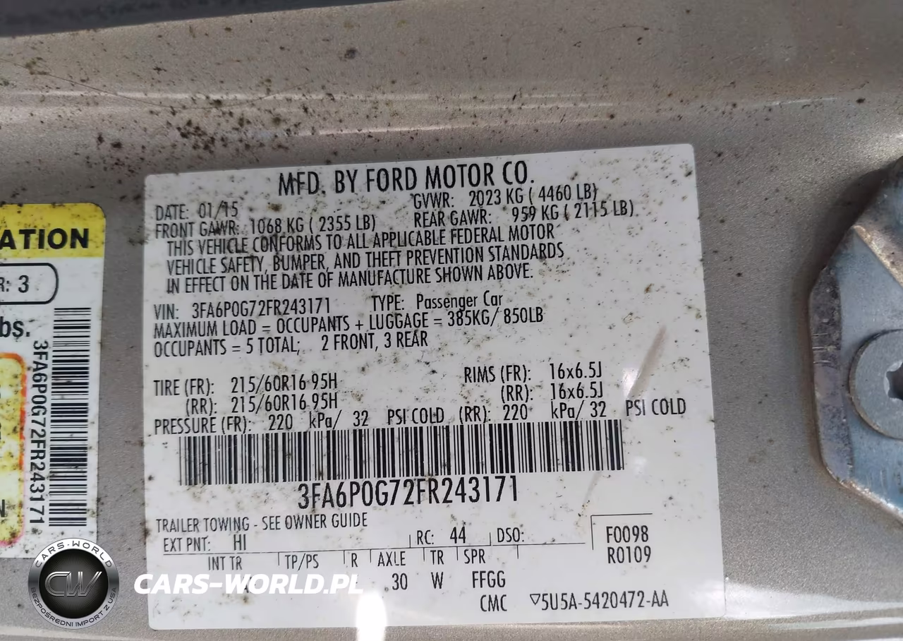 2015 Ford Fusion S VIN:3FA6P0G72FR243171 - 9