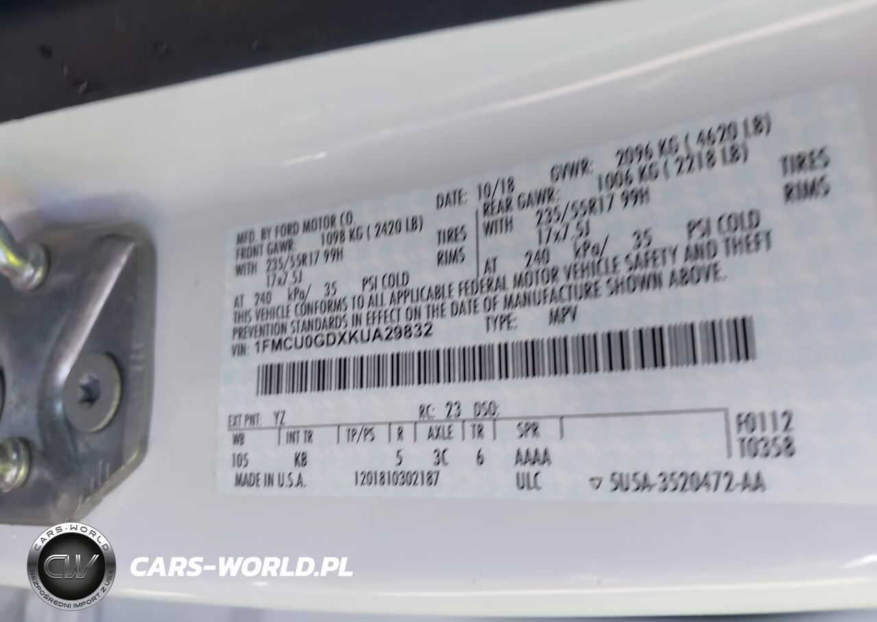 2019 Ford Escape Se VIN:1FMCU0GDXKUA29832 - 9