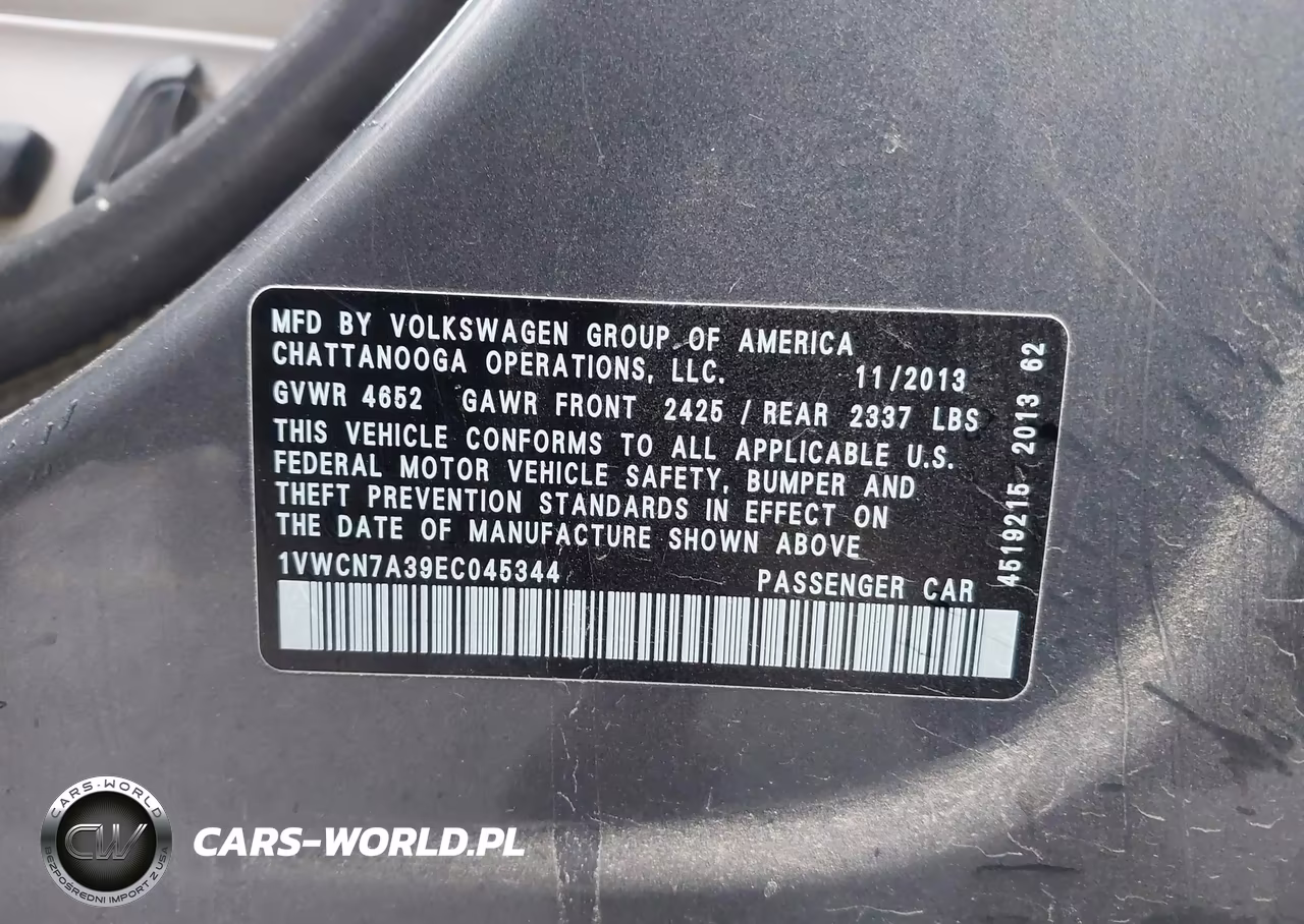 2014 Volkswagen Passat 2.0L Tdi Sel Premium VIN:1VWCN7A39EC045344 - 9