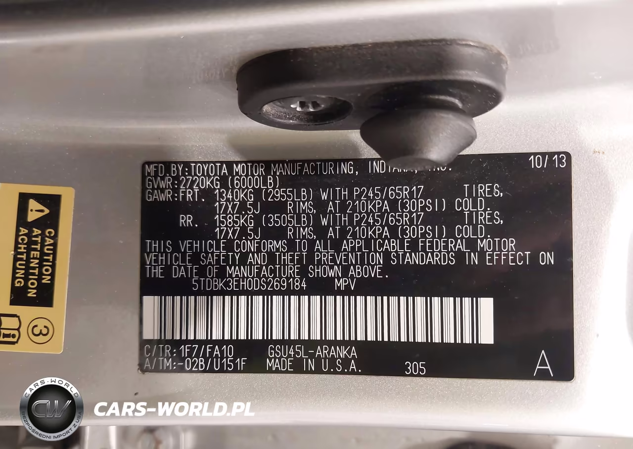 2013 Toyota Highlander Base Plus V6 VIN:5TDBK3EH0DS269184 - 9