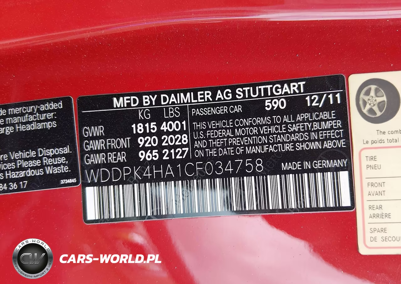 2012 Mercedes-Benz Slk 250 VIN:WDDPK4HA1CF034758 - 9