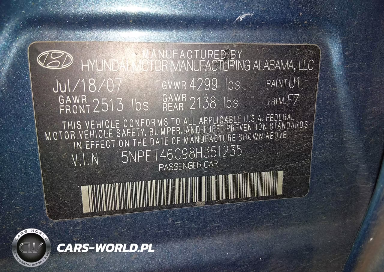 2008 Hyundai Sonata Gls VIN:5NPET46C98H351235 - 9