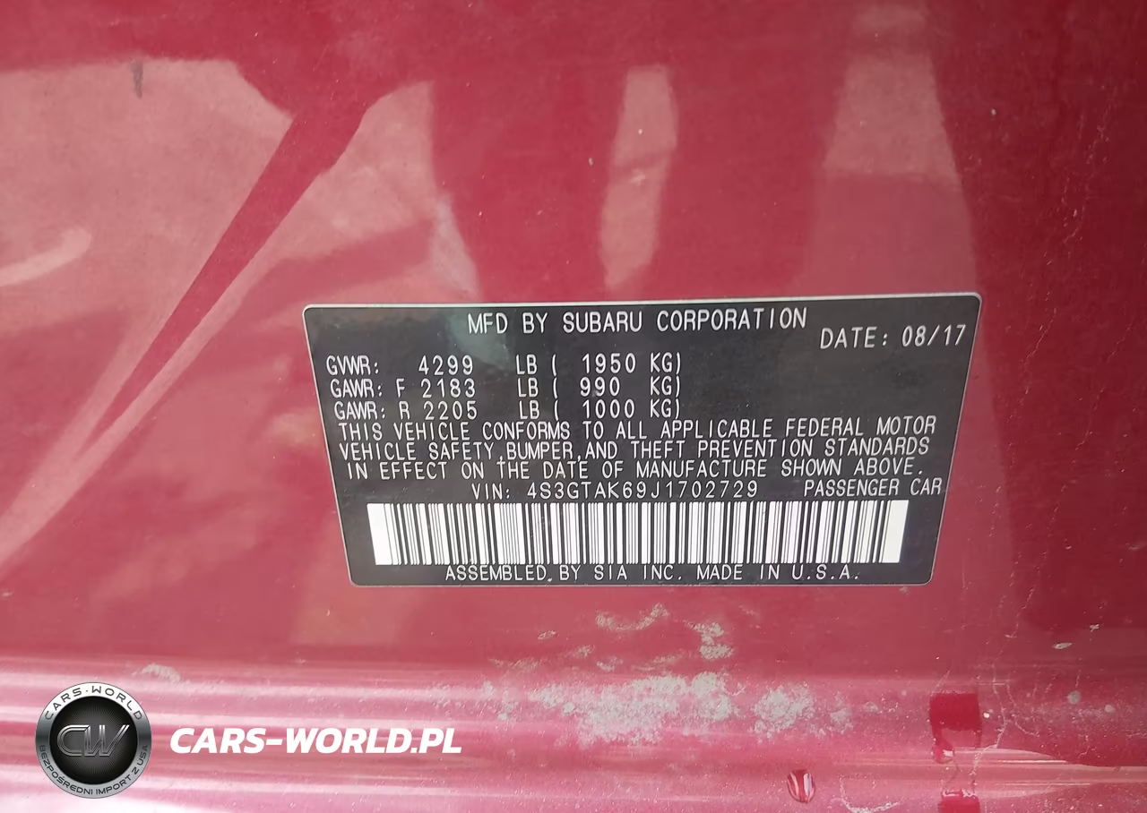 2018 Subaru Impreza 2.0I Sport VIN:4S3GTAK69J1702729 - 9