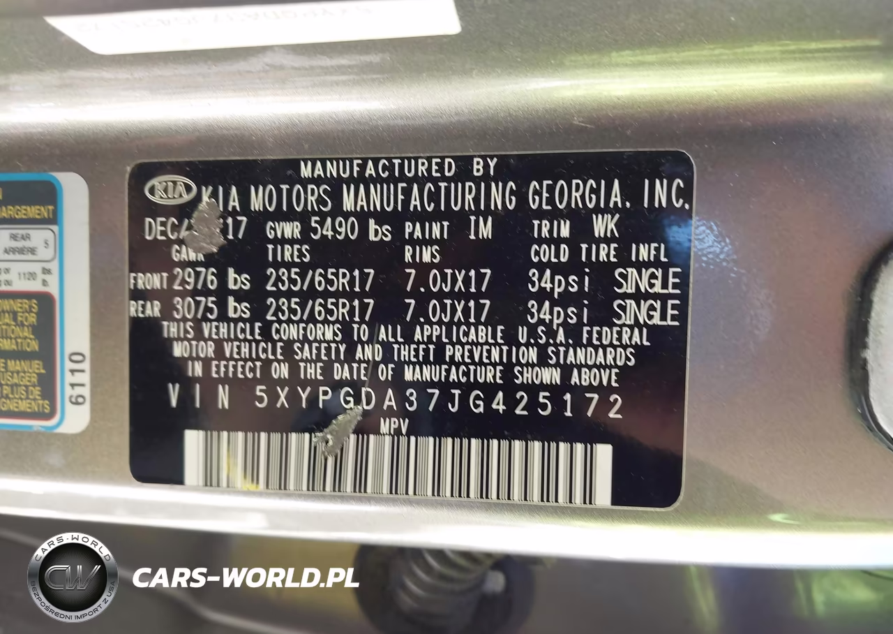 2018 Kia Sorento 2.4L Lx VIN:5XYPGDA37JG425172 - 9