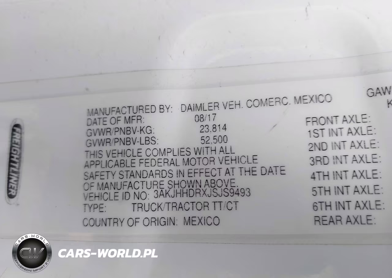 2018 Freightliner New Cascadia 126 VIN:3AKJHHDRXJSJS9493 - 8