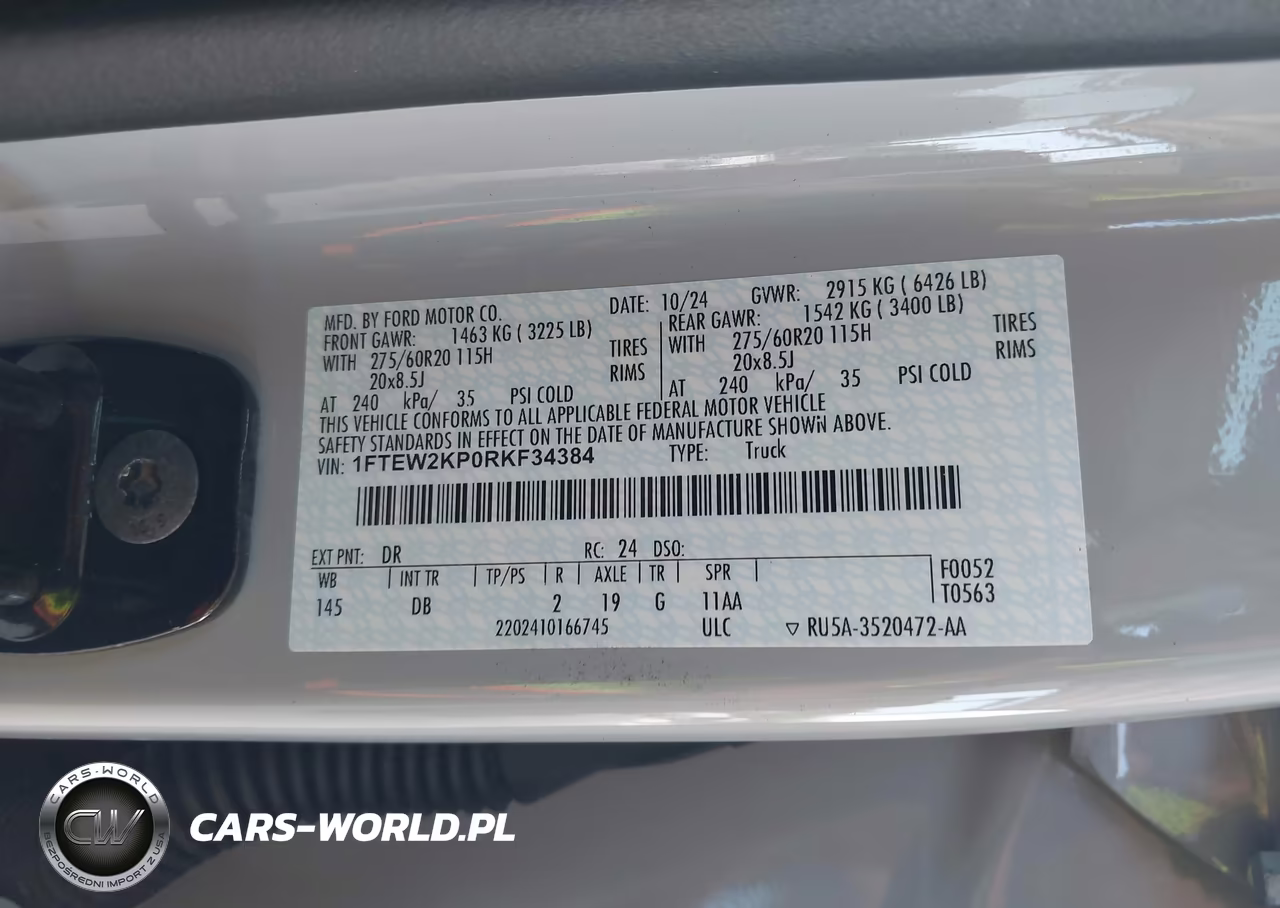 2024 Ford F-150 Stx VIN:1FTEW2KP0RKF34384 - 9