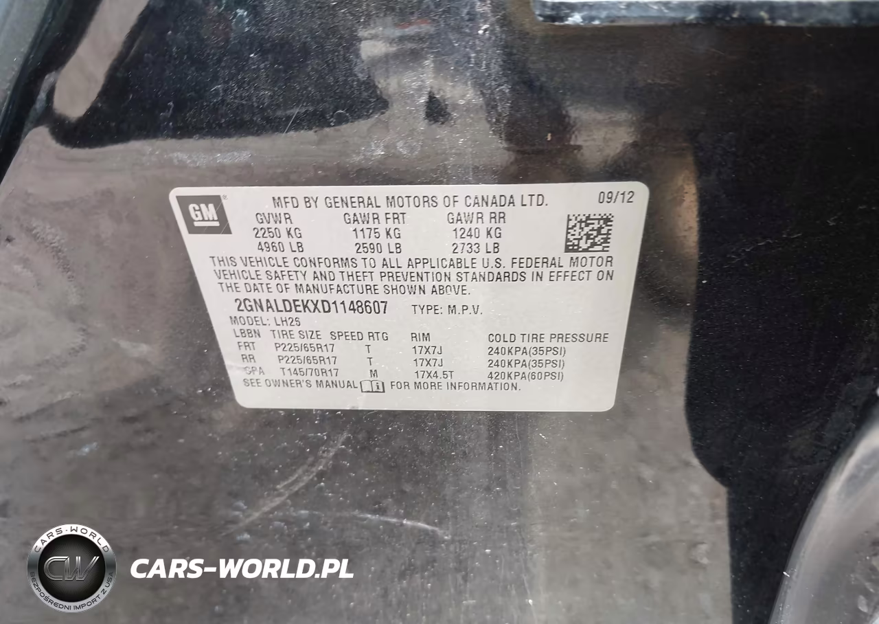 2013 Chevrolet Equinox 1Lt VIN:2GNALDEKXD1148607 - 9