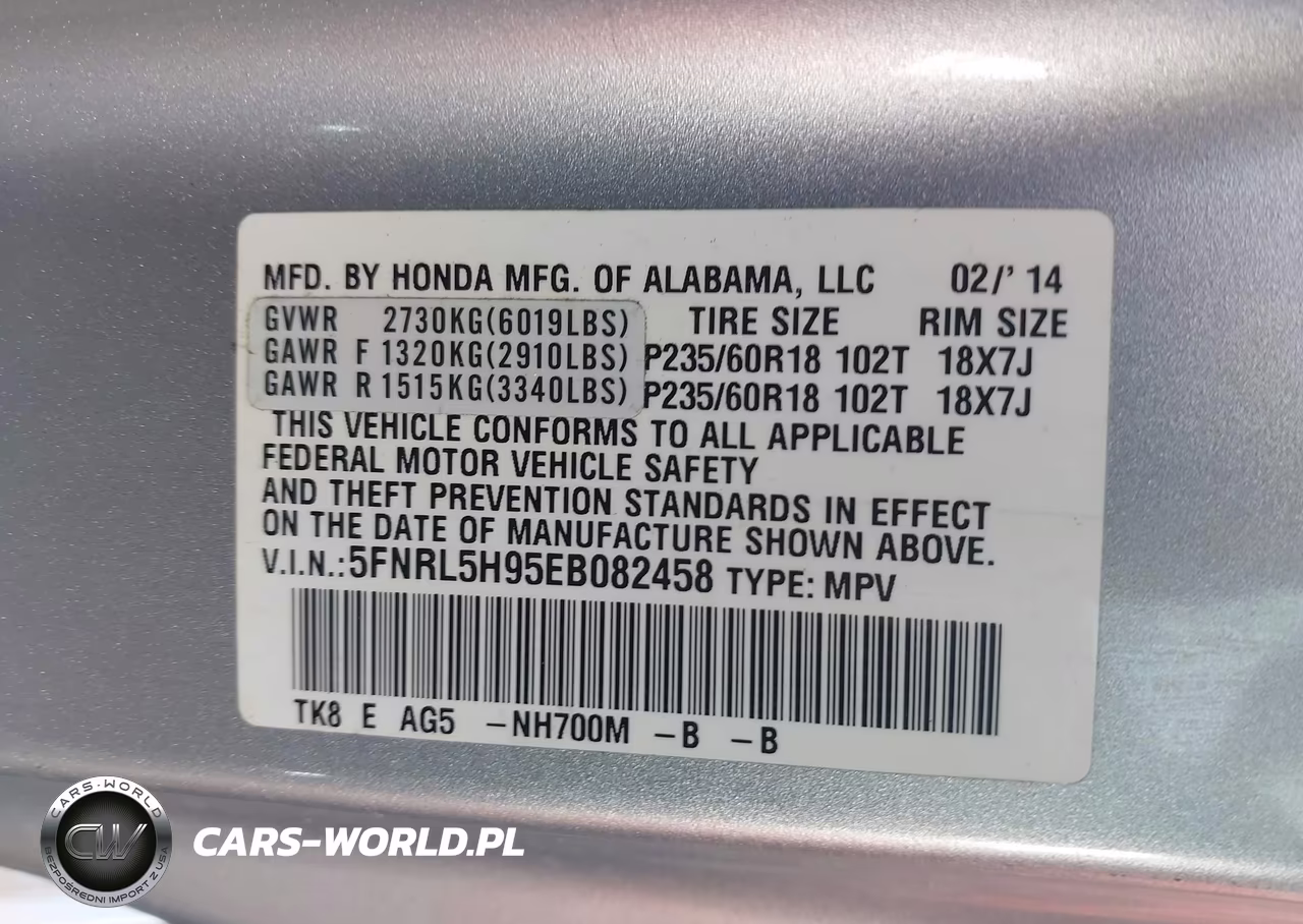 2014 Honda Odyssey Touring-Touring Elite VIN:5FNRL5H95EB082458 - 9