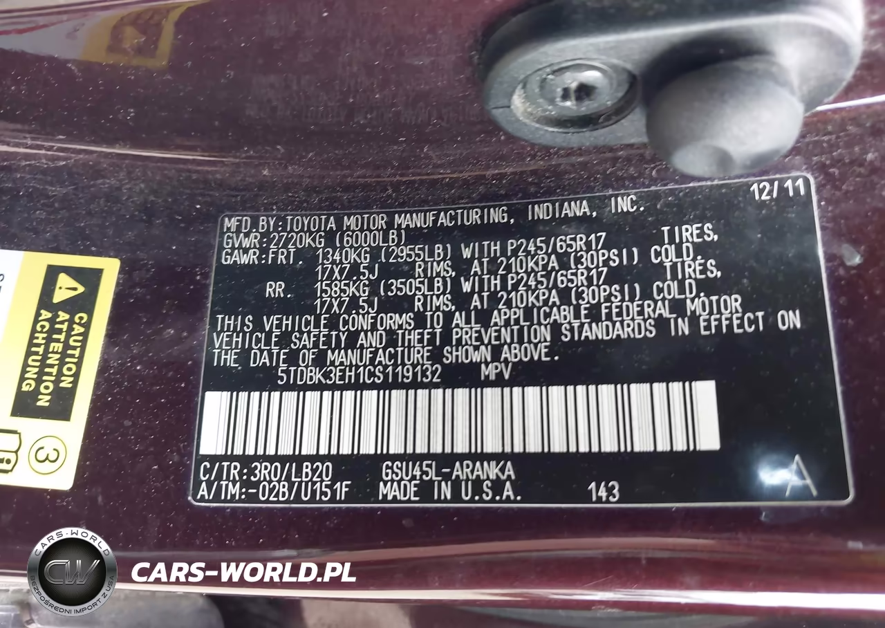 2012 Toyota Highlander Se V6 VIN:5TDBK3EH1CS119132 - 8