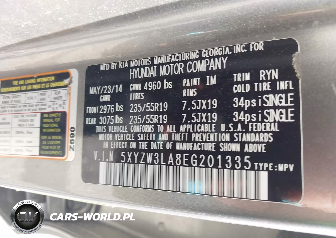2014 Hyundai Santa Fe Sport 2.0L Turbo VIN:5XYZW3LA8EG201335 - 9