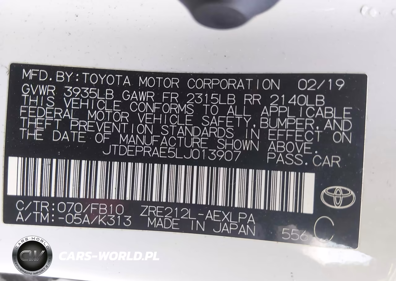 2020 Toyota Corolla Le VIN:JTDEPRAE5LJ013907 - 9