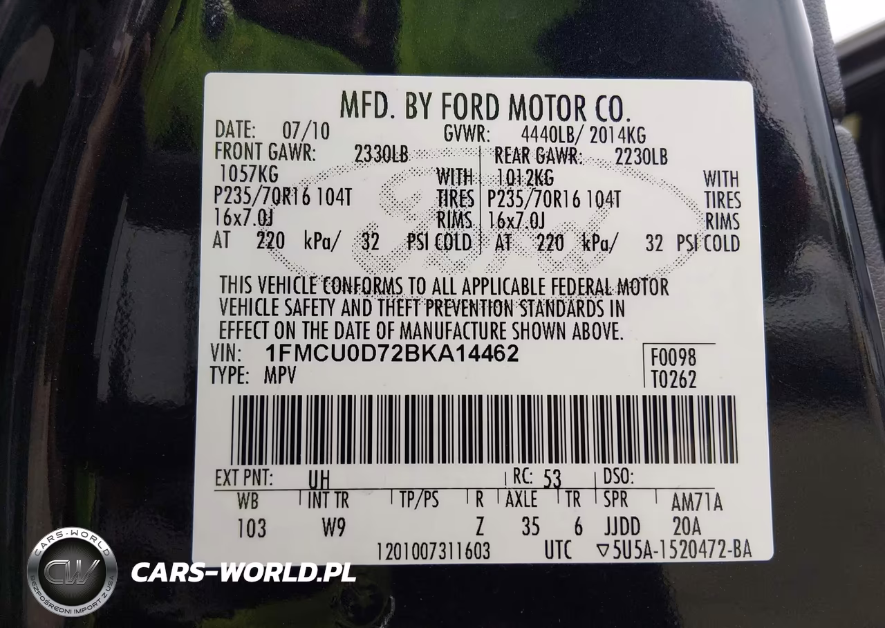 2011 Ford Escape Xlt VIN:1FMCU0D72BKA14462 - 9