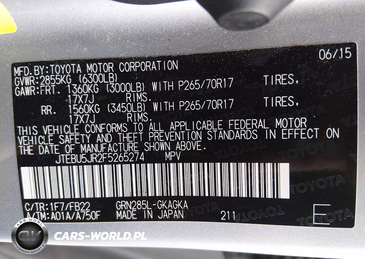 2015 Toyota 4Runner Sr5 VIN:JTEBU5JR2F5265274 - 9