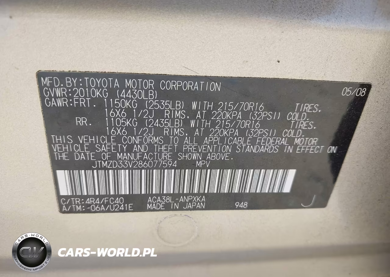 2008 Toyota Rav4 VIN:JTMZD33V286077594 - 9