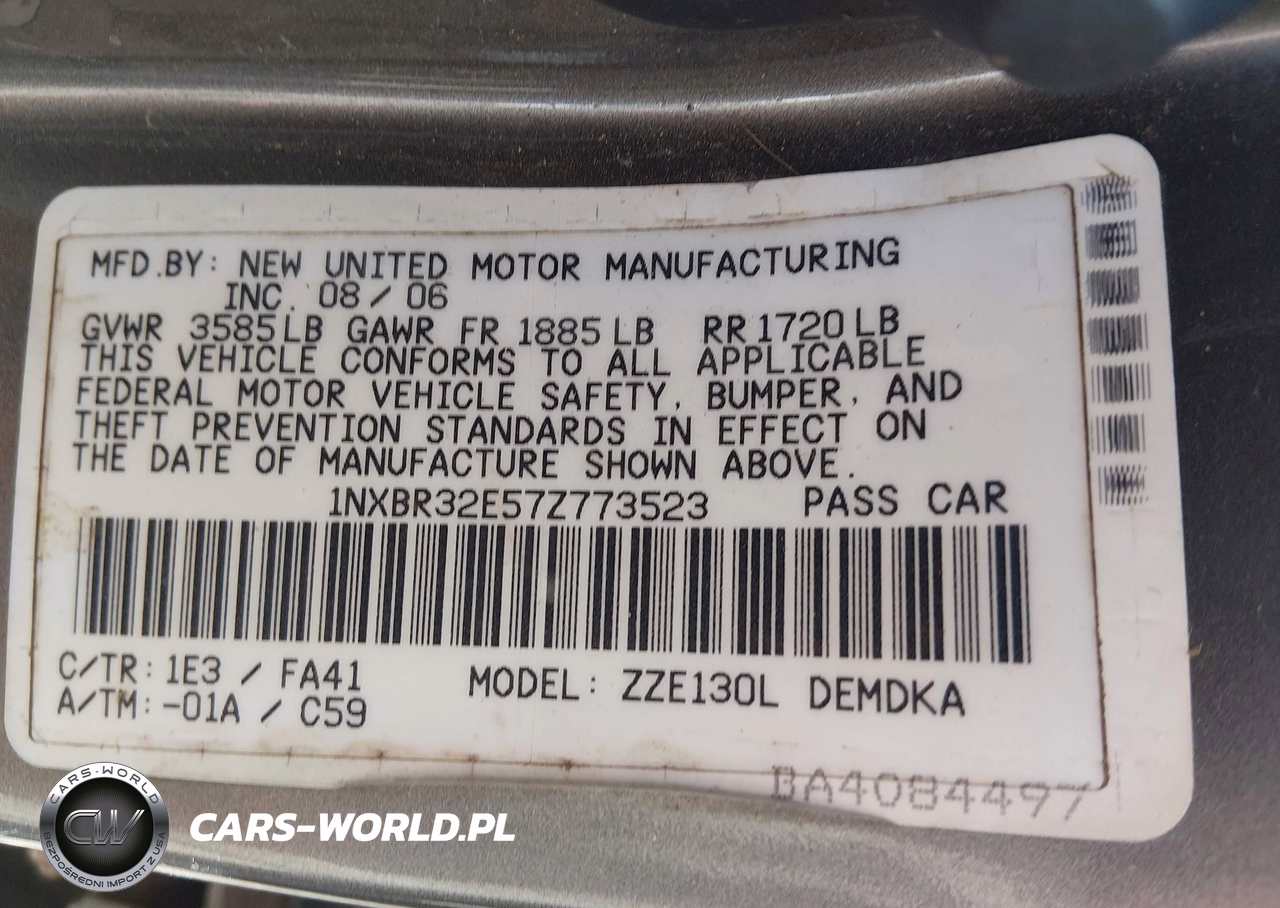 2007 Toyota Corolla Ce VIN:1NXBR32E57Z773523 - 9