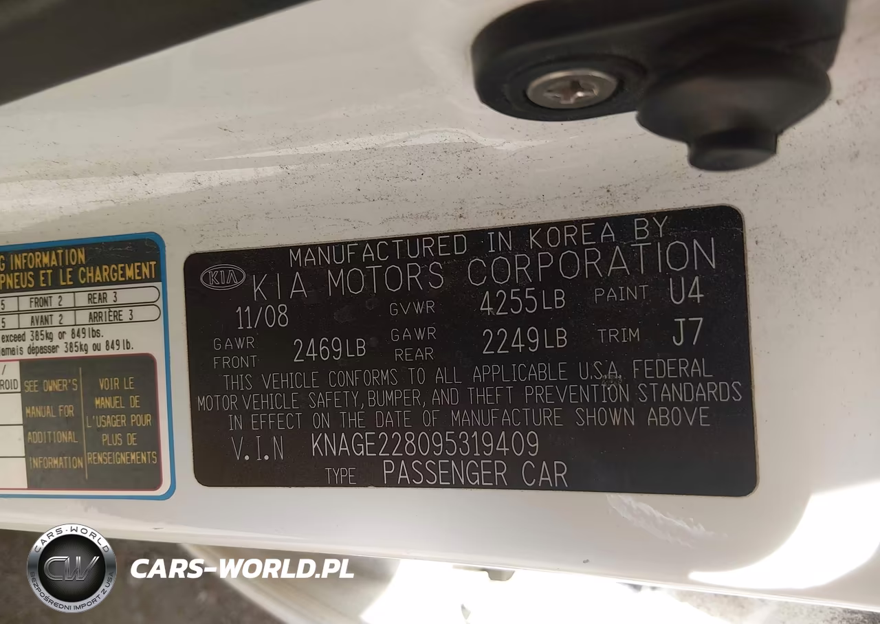2009 Kia Optima Ex VIN:KNAGE228095319409 - 9