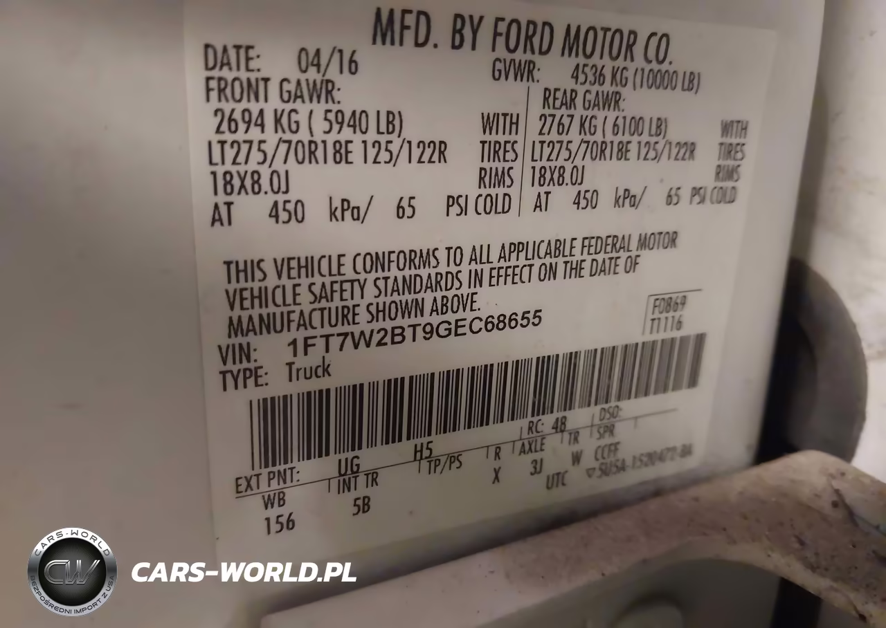 2016 Ford F-250 Lariat VIN:1FT7W2BT9GEC68655 - 9