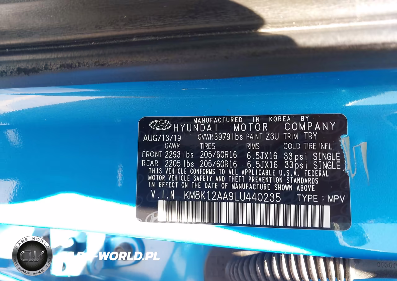 2020 Hyundai Kona Se VIN:KM8K12AA9LU440235 - 9