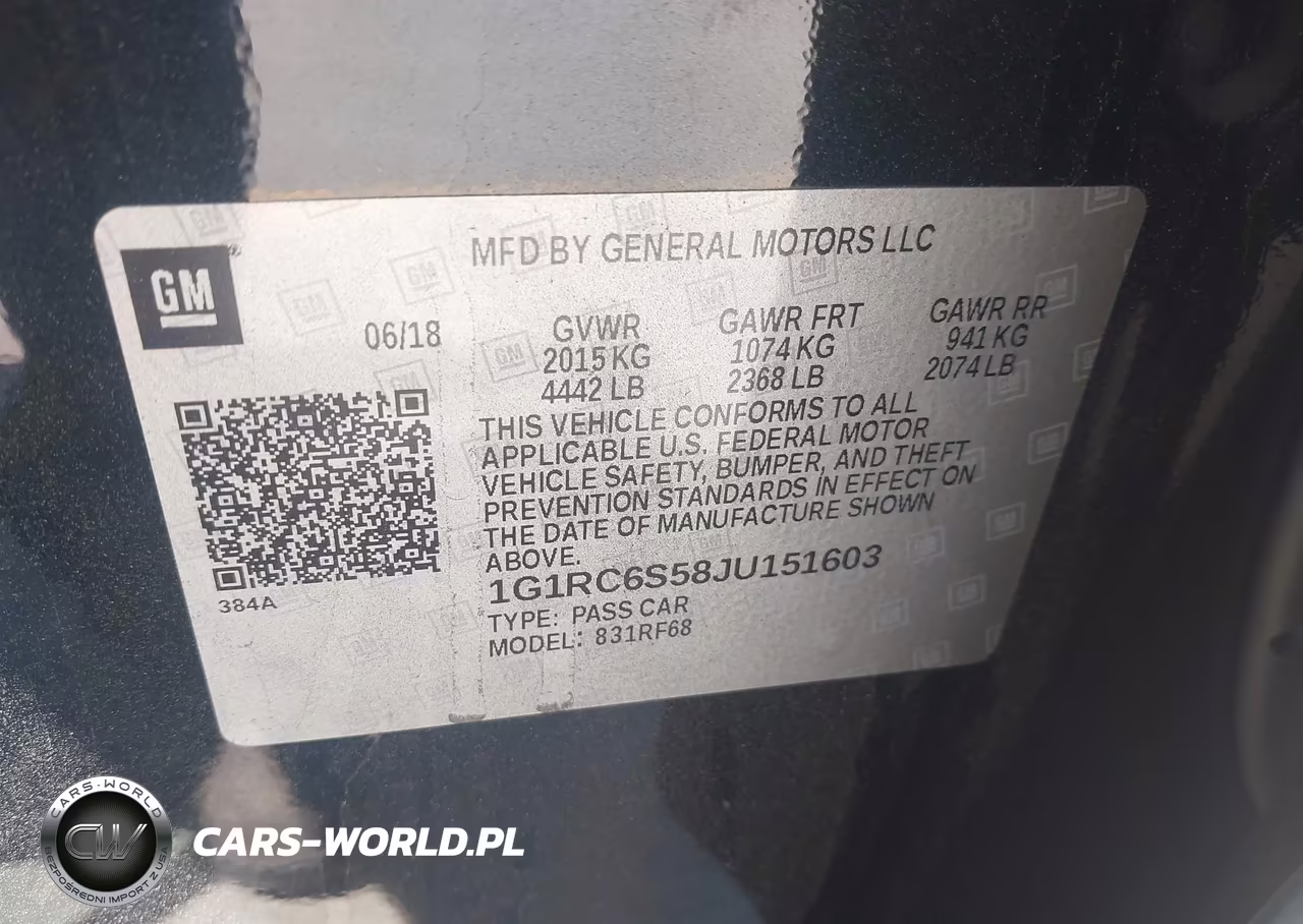2018 Chevrolet Volt Lt VIN:1G1RC6S58JU151603 - 9