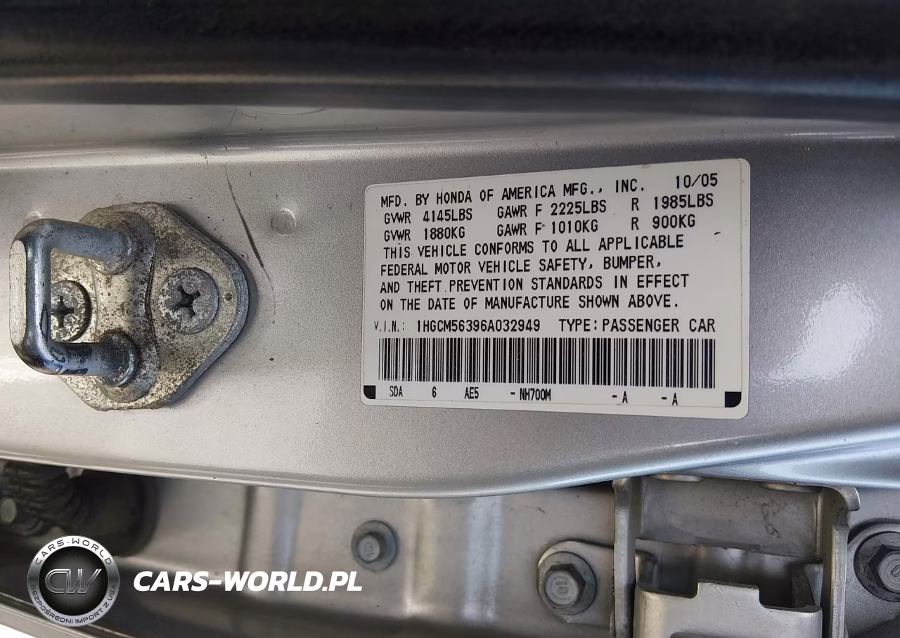 2006 Honda Accord 2.4 Se VIN:1HGCM56396A032949 - 9