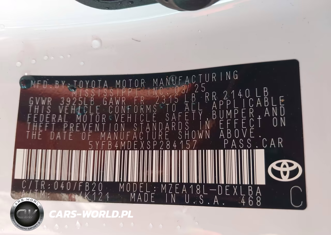 2025 Toyota Corolla Le VIN:5YFB4MDEXSP284157 - 9