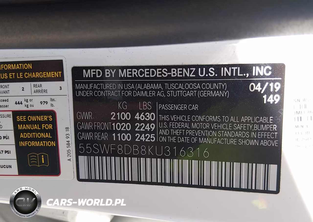 2019 Mercedes-Benz C 300 VIN:55SWF8DB8KU316316 - 9