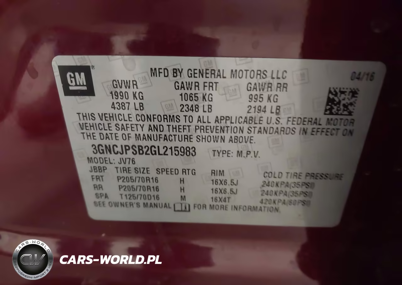 2016 Chevrolet Trax Lt VIN:3GNCJPSB2GL215983 - 9