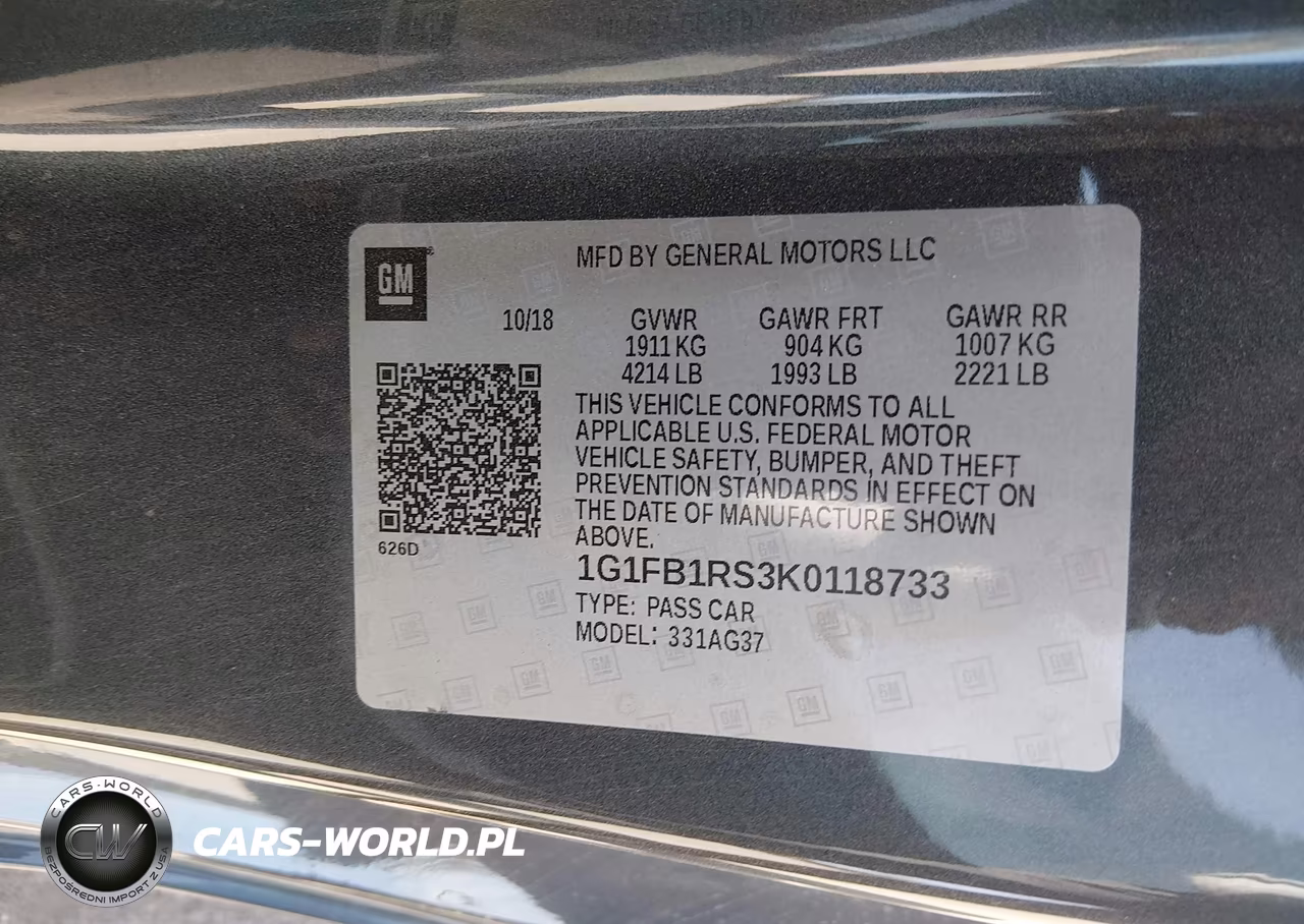 2019 Chevrolet Camaro 1Lt VIN:1G1FB1RS3K0118733 - 9