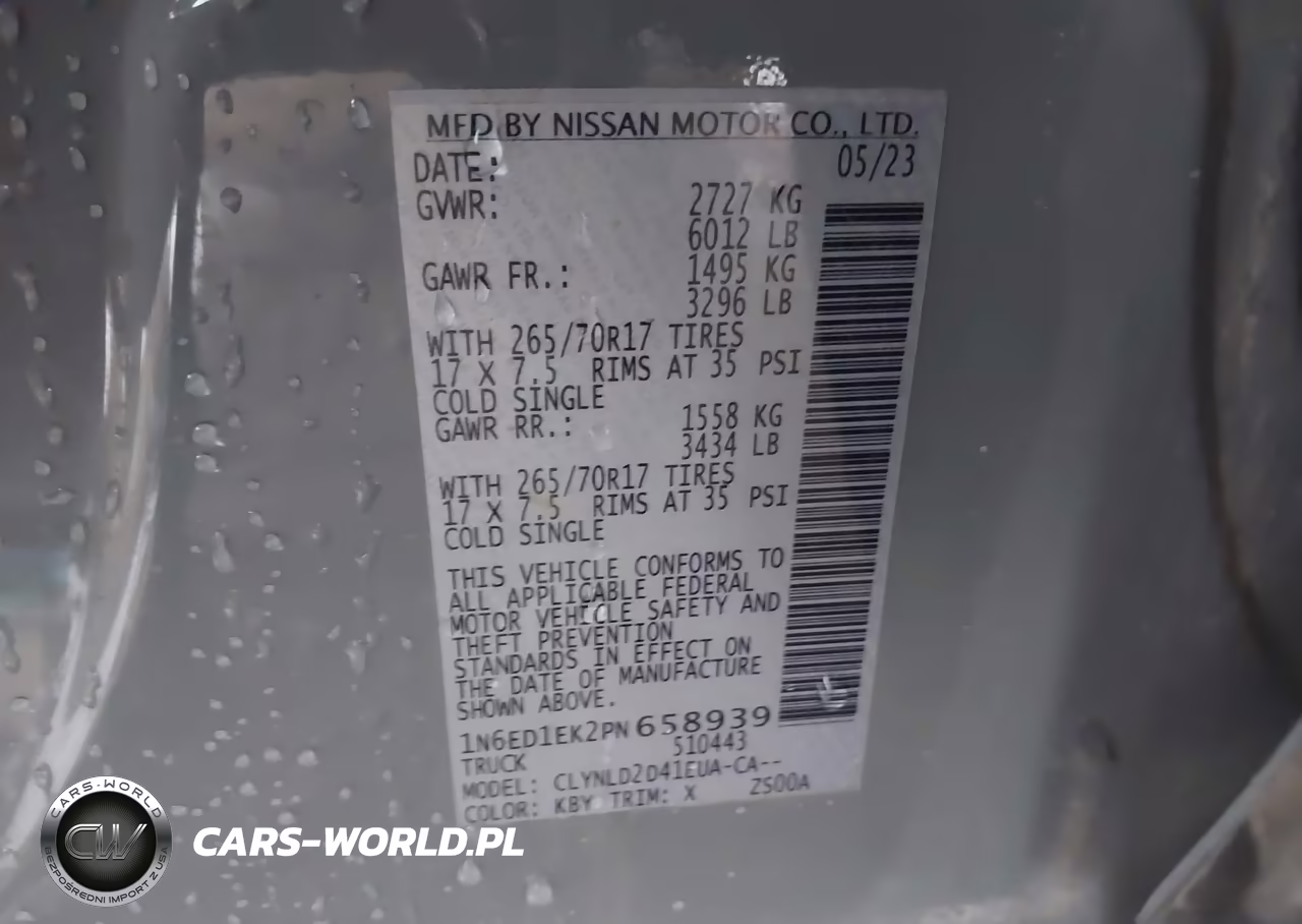 2023 Nissan Frontier Pro-4X 4X4 VIN:1N6ED1EK2PN658939 - 8