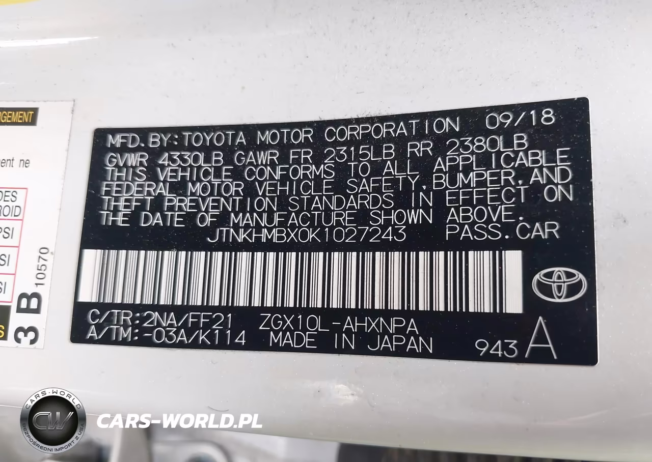 2019 Toyota C-Hr Xle VIN:JTNKHMBX0K1027243 - 9