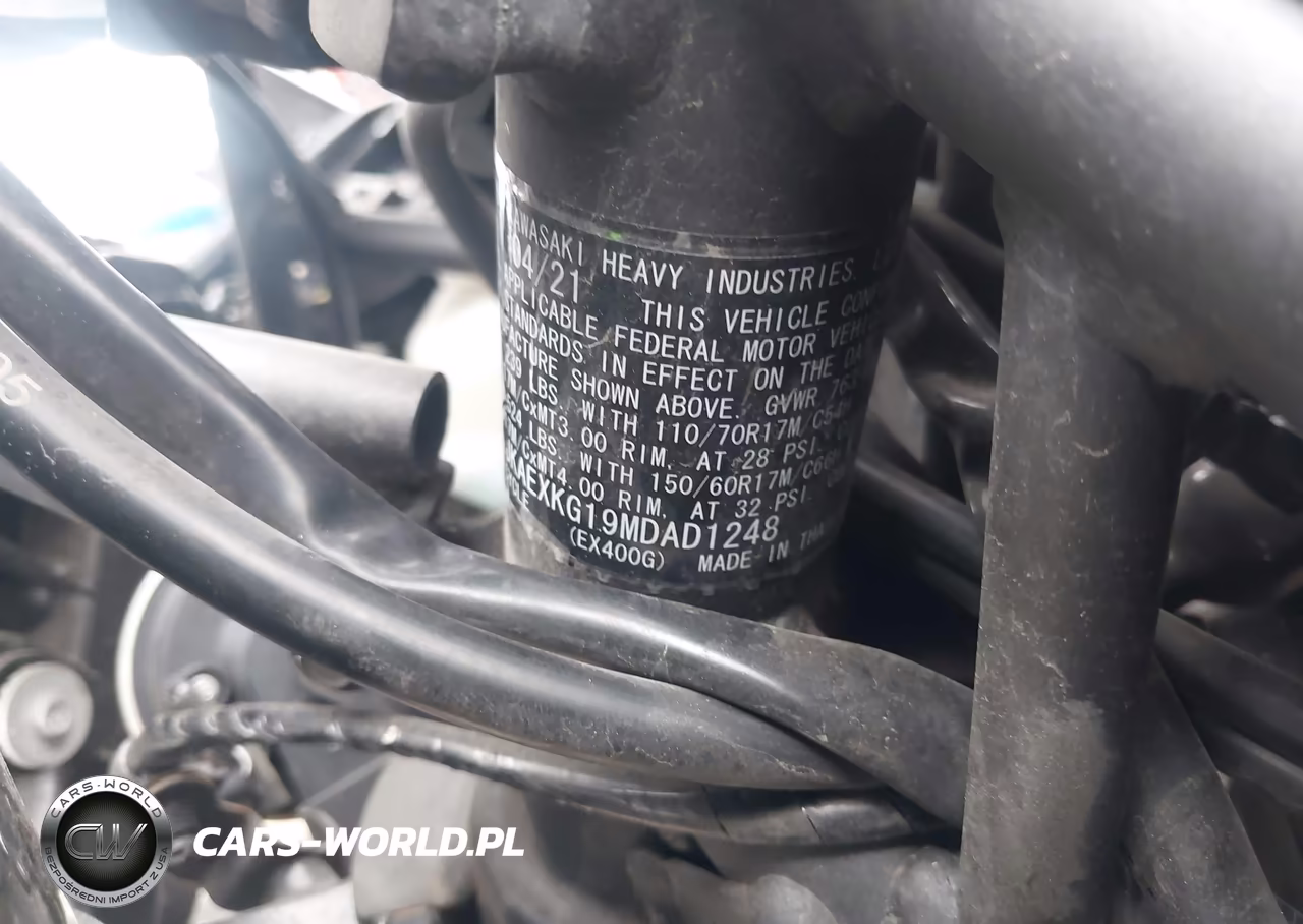 2021 Kawasaki Ex400 VIN:JKAEXKG19MDAD1248 - 10
