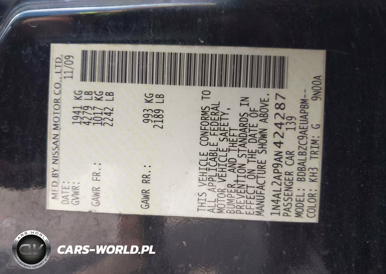 2010 Nissan Altima 2.5 S VIN:1N4AL2AP9AN424287 - 9