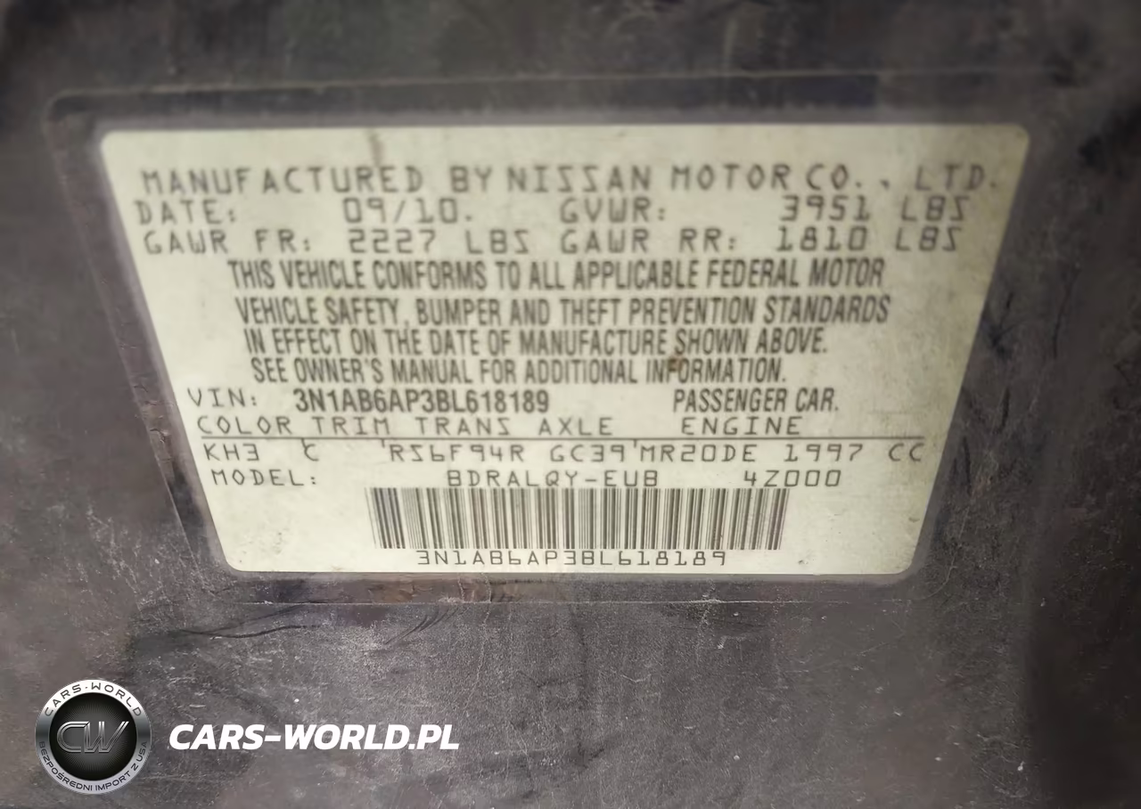 2011 Nissan Sentra 2.0 VIN:3N1AB6AP3BL618189 - 9