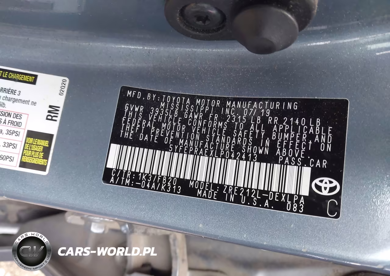 2020 Toyota Corolla Le VIN:5YFEPRAEXLP042413 - 9