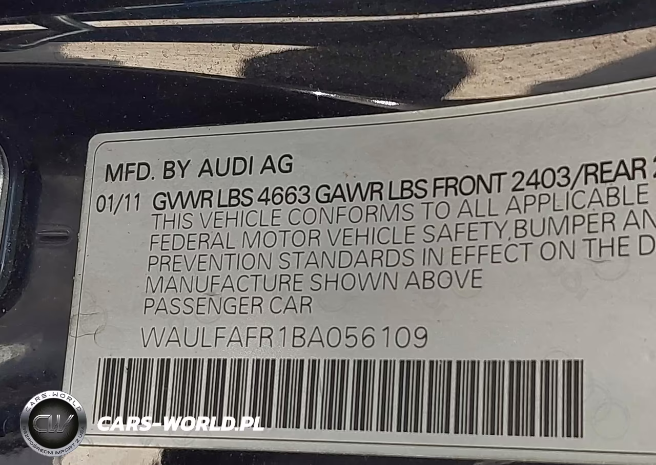 2011 Audi A5 2.0T Premium VIN:WAULFAFR1BA056109 - 9