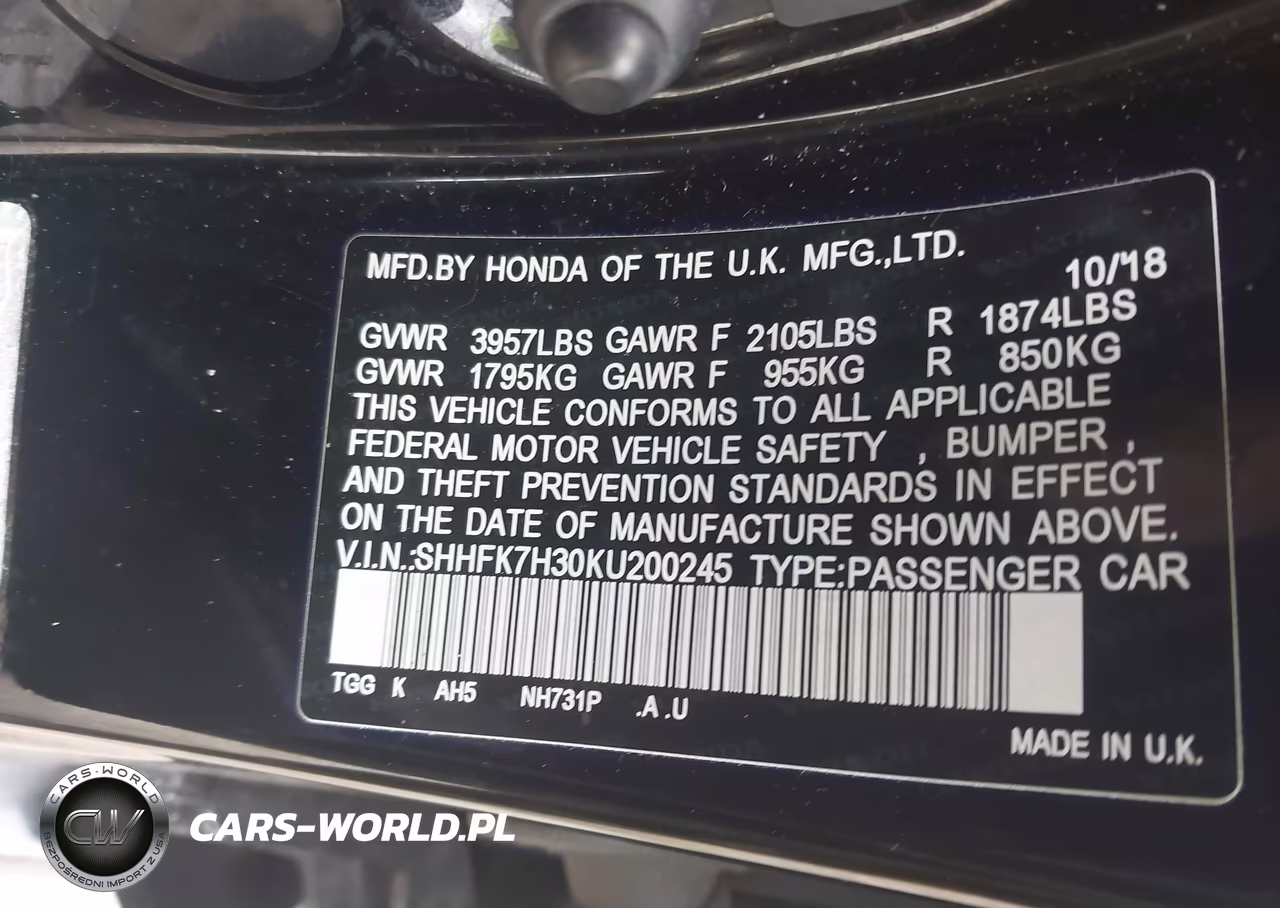 2019 Honda Civic Lx VIN:SHHFK7H30KU200245 - 9