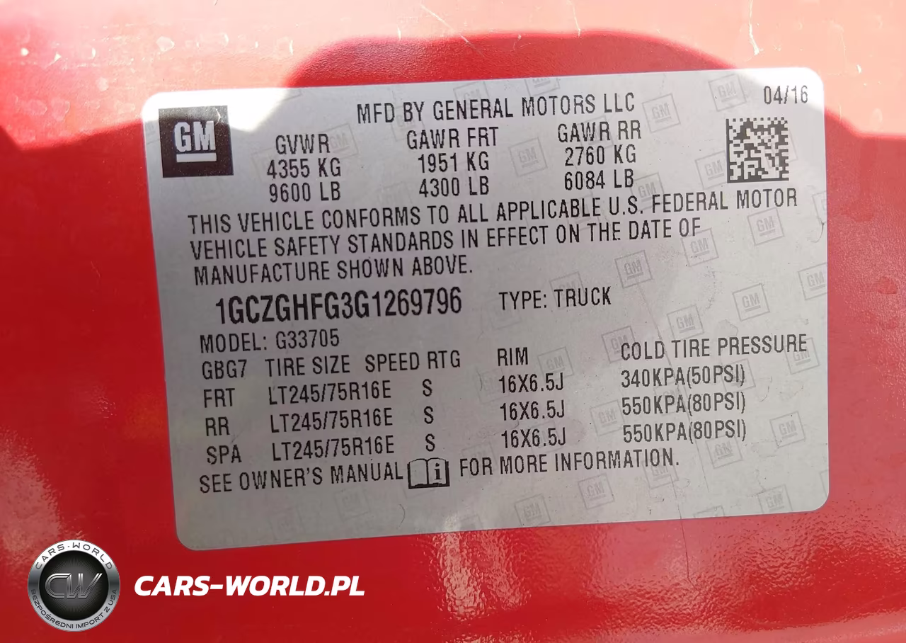 2016 Chevrolet Express 3500 Work Van VIN:1GCZGHFG3G1269796 - 8