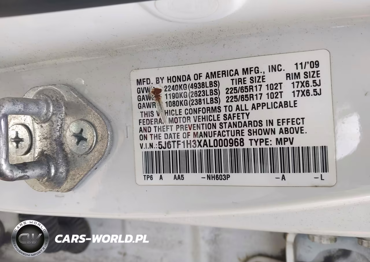 2010 Honda Accord Crosstour Ex VIN:5J6TF1H3XAL000968 - 9