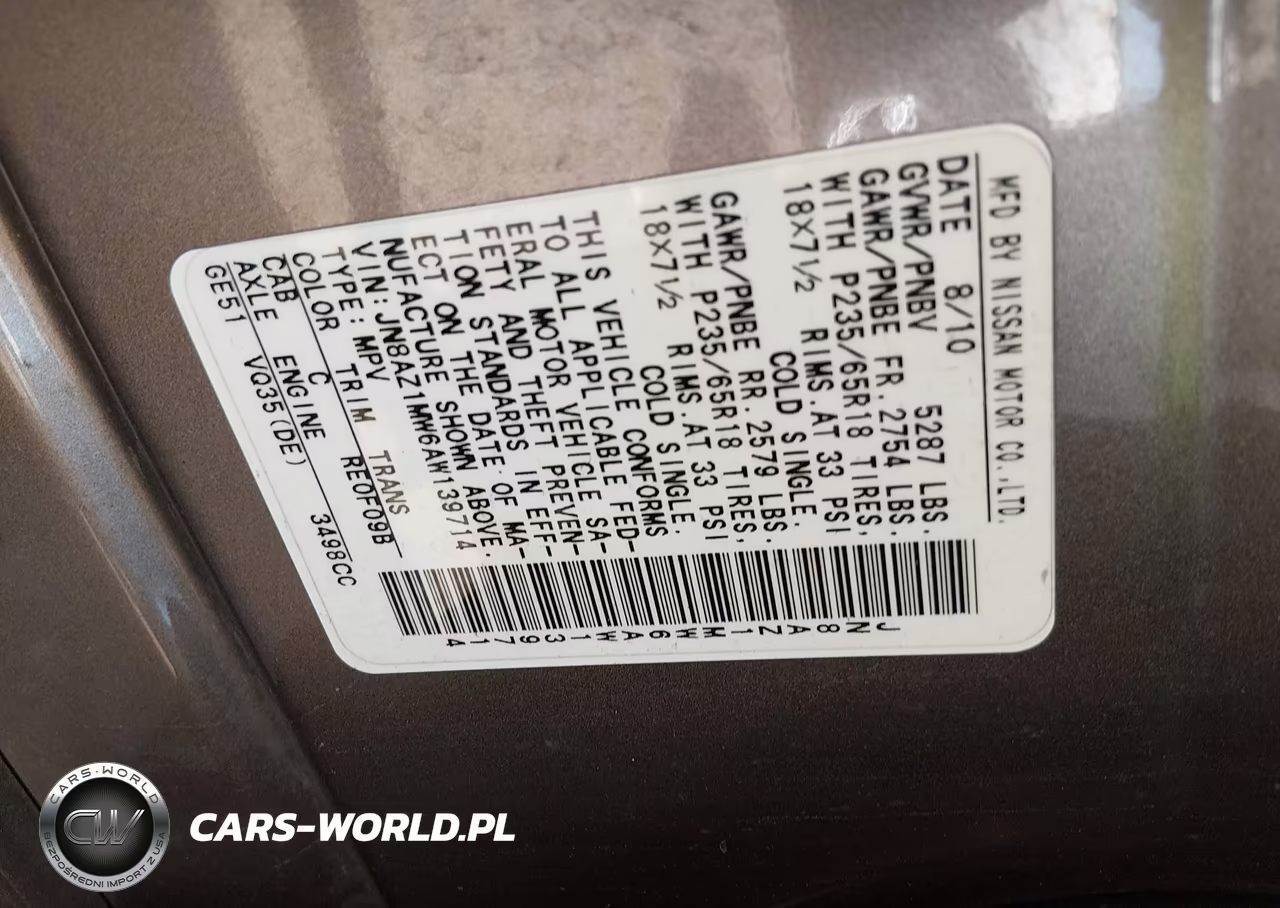 2010 Nissan Murano Sl VIN:JN8AZ1MW6AW139714 - 9