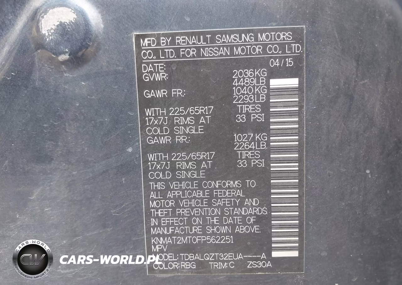 2015 Nissan Rogue Sv VIN:KNMAT2MT0FP562251 - 9