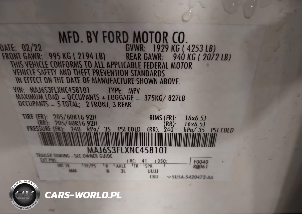 2022 Ford Ecosport S VIN:MAJ6S3FLXNC458101 - 9