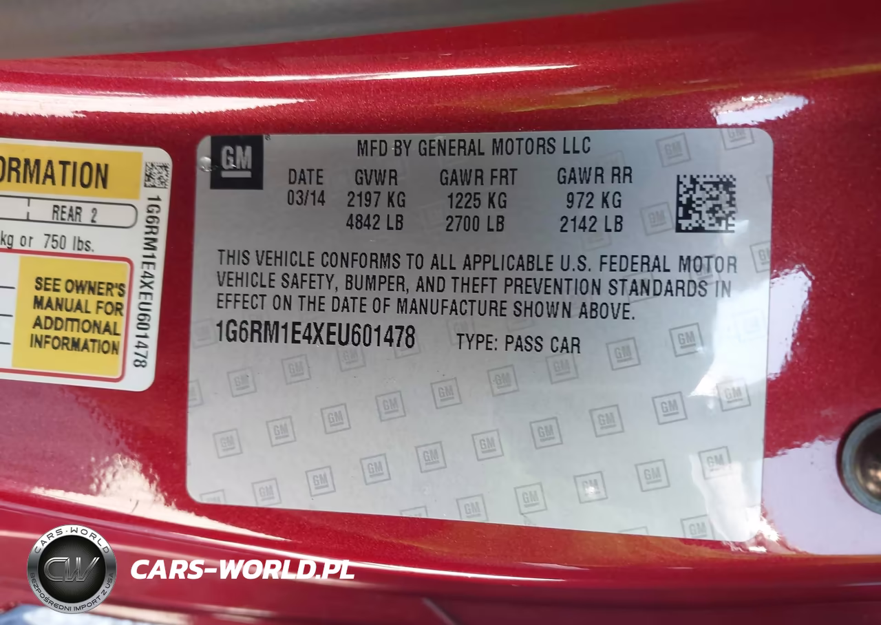 2014 Cadillac Elr Standard VIN:1G6RM1E4XEU601478 - 9