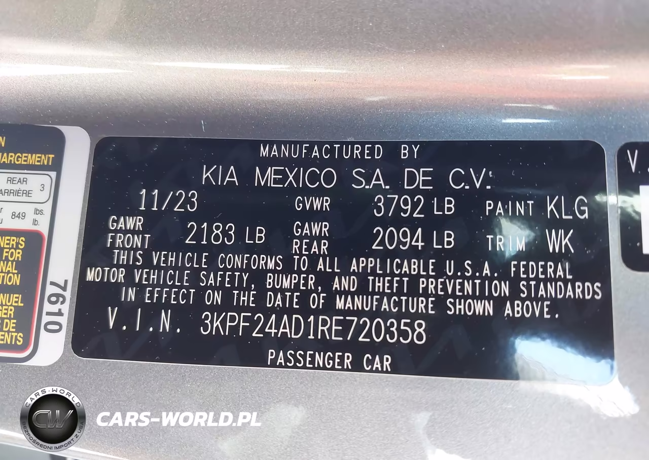 2024 Kia Forte Lxs VIN:3KPF24AD1RE720358 - 9