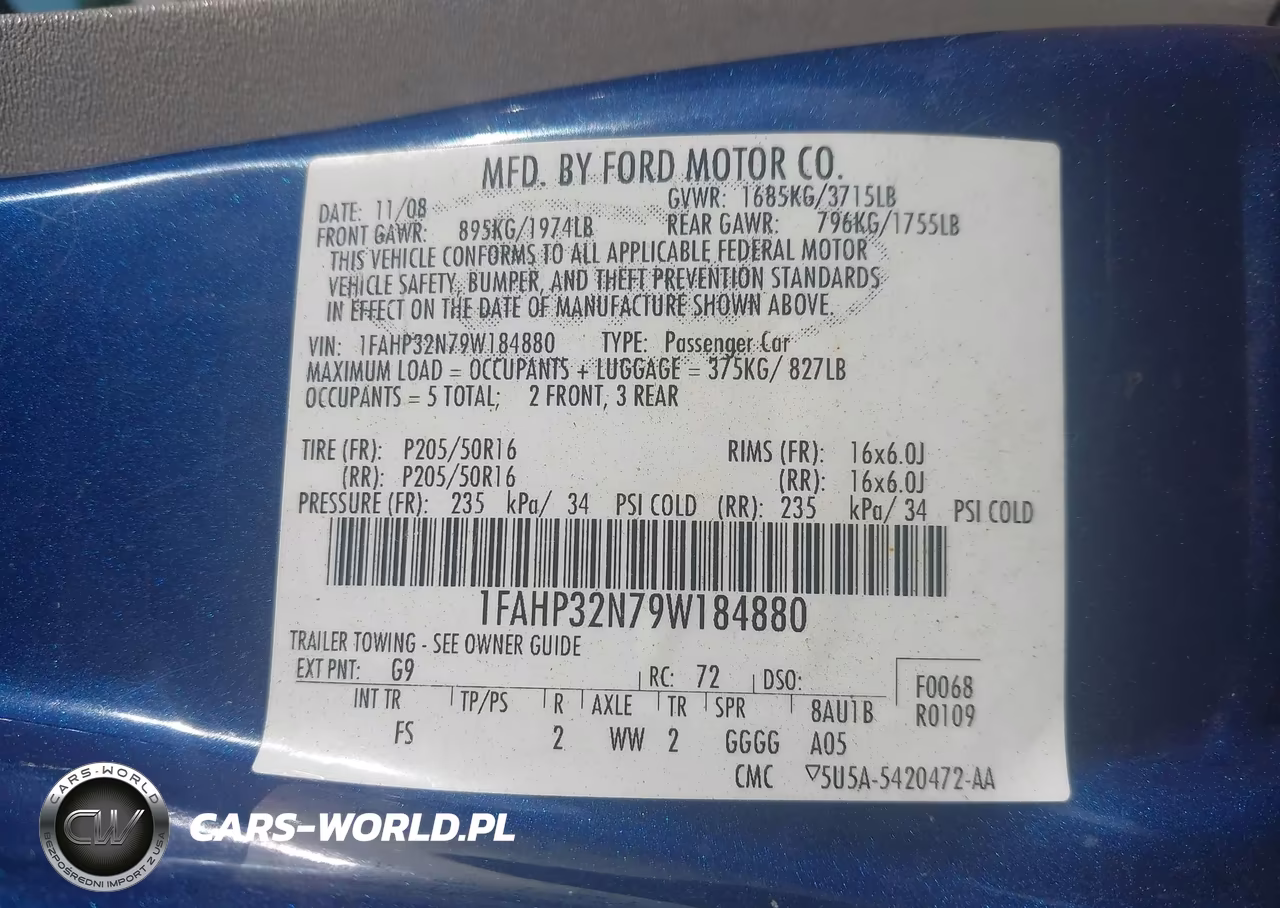 2009 Ford Focus Se VIN:1FAHP32N79W184880 - 9