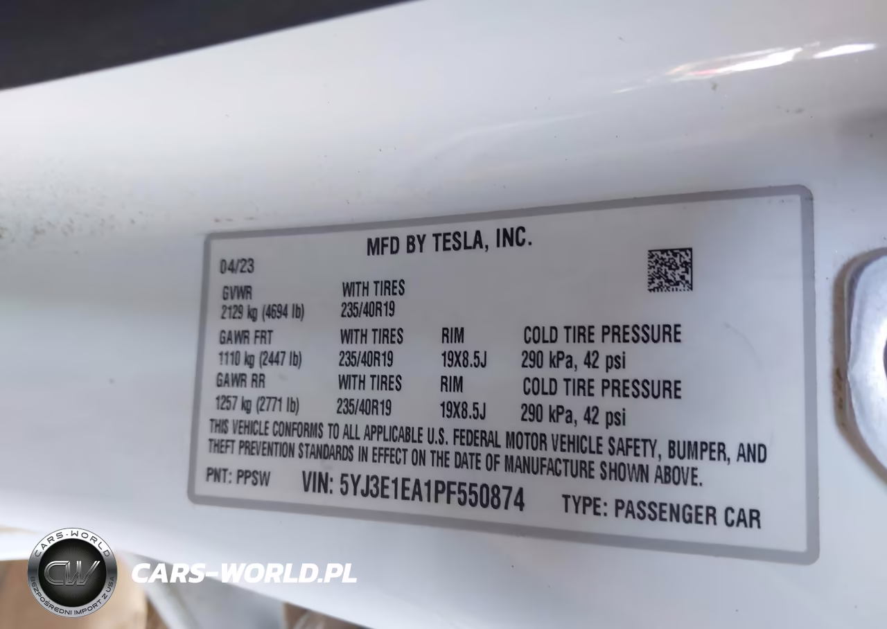 2023 Tesla Model 3 Rear-Wheel Drive VIN:5YJ3E1EA1PF550874 - 9